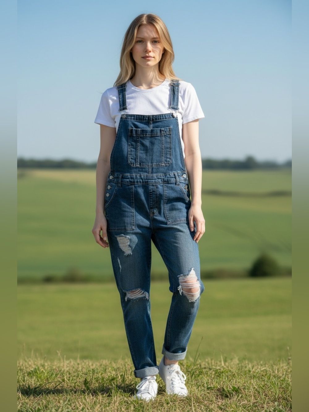 Celebrity Pink Distressed Denim Overalls Medium NWT Adjustable Boyfriend Fit